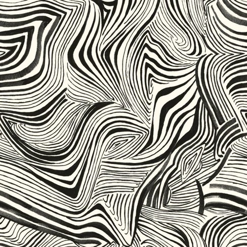 Tempaper & Co.® x Novogratz Zebra Marble Removable Peel and Stick Wallpaper, White and Black, 28 sq. ft.: Contemporary Abstract Design - image 1 of 4