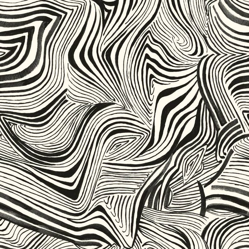 Tempaper Novo Gratz Zebra Marble White and Black Peel and Stick Wallpaper, 1 of 8