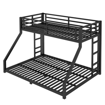 Bellemave Metal Twin XL over Queen Bunk Bed for Adults & Teens, Heavy Duty Noise-Free Bunk Bed, Dual Ladders, No Box Spring, Black