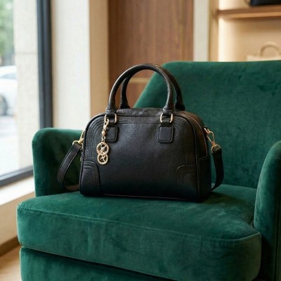 INSPIRE CHIC Purse for Women Vegan Leather Crossbody Bags Top Handle Dome Satchel Bag with Strap Brown 10.2*3.9*6.7 inches — фото 3
