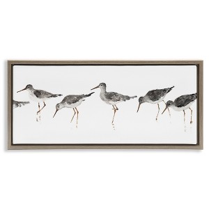Stupell Industries Minimal Beach Bird Sandpipers Floating Frame Canvas Art - 1 of 4
