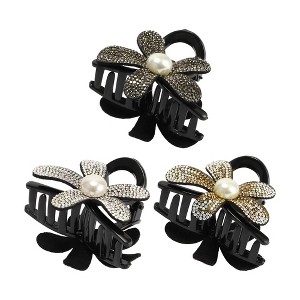 Unique Bargains Women's Fashion Elegant Rhinestones Hair Clips Multicolor 3 Pcs - 1 of 3