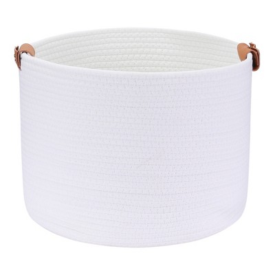 Unique Bargains Handcrafted Cotton Rope Widened Handles Storage Baskets