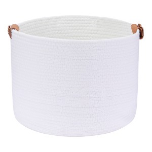 Unique Bargains Handcrafted Cotton Rope Widened Handles Storage Baskets - 1 of 4