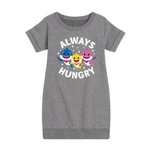 - Baby Shark - Always Hungry Graphic Short Sleeve Fleece Dress - 1 of 4