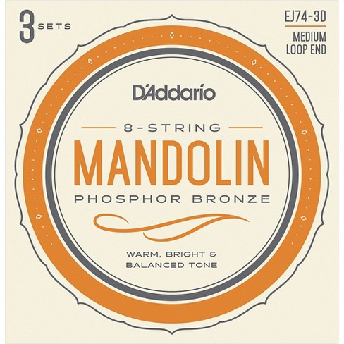 D'Addario EJ74-3D Phosphor Bronze Medium Mandolin Strings, 11-40 (3 Pack) - image 1 of 2