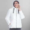 Members Only Womens Hi-Shine Chevron Quilt Puffer Jacket with Nickelodeon Mashup Print Lining - 3 of 4