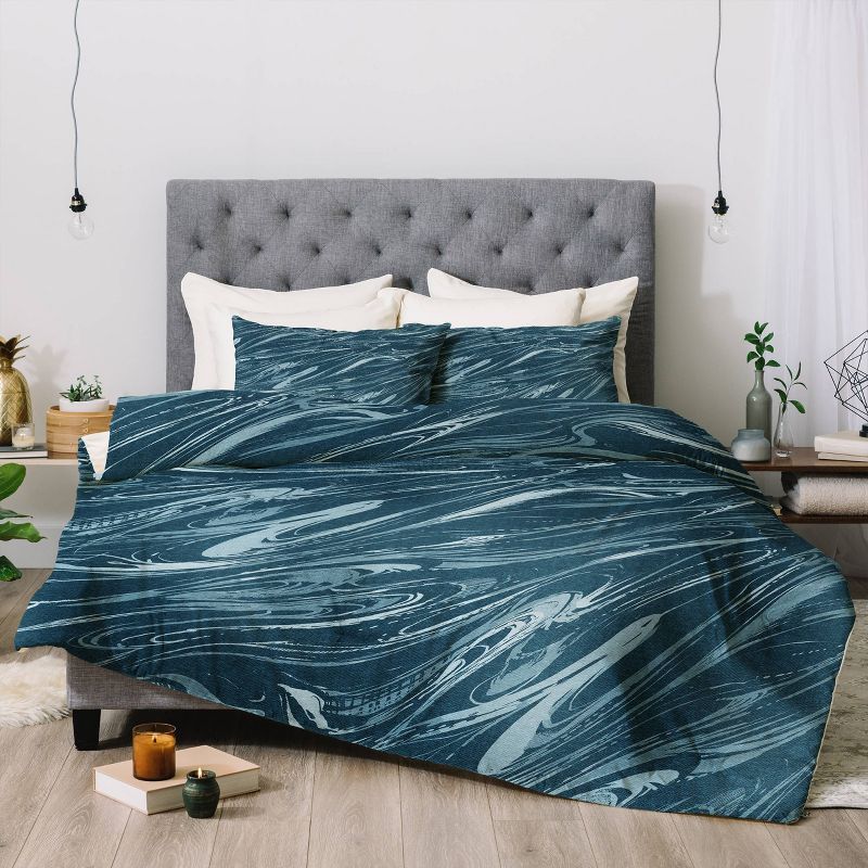 Pattern State Marble Indigo 100% Cotton Comforter Set - Deny Designs, 5 of 6