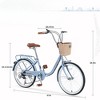 Infurnic Bicycles, 22 Inch Ladies Bicycle with Basket, Commute Bicycle Women Ladies, Blue, 61"*24.41"*38.9" - 2 of 4