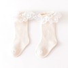 MyKids-USA Baby Girl Solid Color Mesh Patched Design Lace Socks - 3 of 4