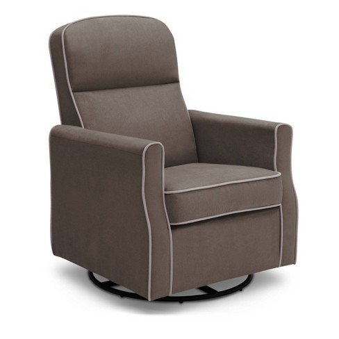 Delta Children Clair Slim Nursery Glider Swivel Rocker Chair Graphite with Dove Gray