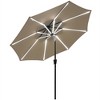 Costway 9Ft Solar LED Market Umbrella Aluminum Crank Tilt 16 Strip Lights - 2 of 4