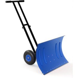 COZONY 30" Wheeled Snow Shovel, Heavy-Duty Carbon Steel Snow Pusher with 5-Position Adjustable Handle, Multi-Angle Blade & 10" Wheels for Driveway - 1 of 4