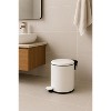 Home Mart Goods 10" Tall White Step Garbage Can with Removable Inner Bucket, Soft-Close Metal Waste Basket with Foot Pedal - 3 of 4