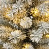 LuxenHome Artificial 5Ft Pre-Lit Flocked Fir Christmas Tree in Square Planter, Indoor Holiday Accent Green - 3 of 4
