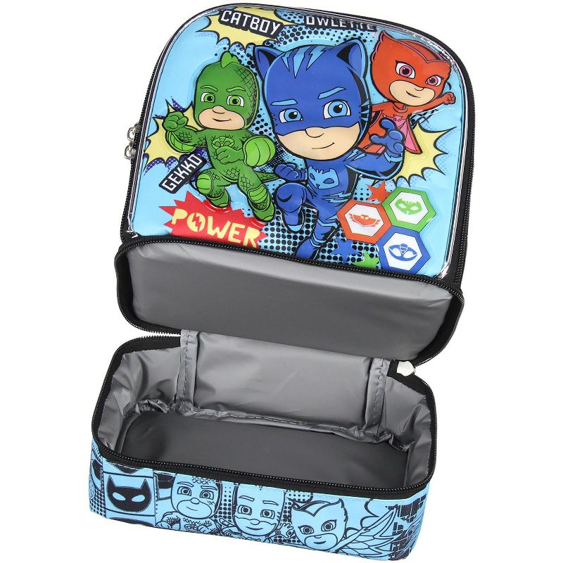 PJ Masks Comic Book 3-D Character Dual Compartment Insulated Lunch Bag Tote Multicoloured, 5 of 8