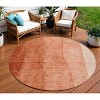 Red Copper And Terra Cotta Ombre Washable Indoor Outdoor Area Rug - 2 of 4