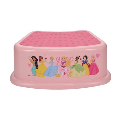Pink Plastic Disney Princess Kids Step Stool