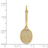 Black Bow Jewelry 14k Yellow Gold Tennis Racquet Pendant - 4 of 4