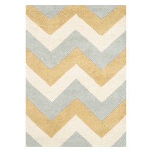 Gray/Gold Classic Tufted Accent Rug - (2