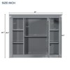 ALEXOUN 35'' x 28'' Wall Mounted Bathroom Bathroom Mirro,Modern Bathroom Mirror with Wall Cabinet,Mirror Cabinet with 6 Open Shelves - 3 of 4
