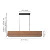 Rennnsan Selore 39" W Liner Wooden Modern LED Dimmable Kitchen Island Pendant in Black - 3 of 4