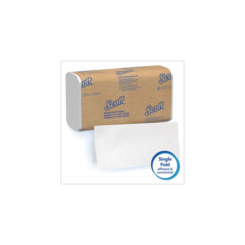 Scott Essential Single-Fold Towels, Absorbency Pockets, 9.3 x 10.5, 250/Pack, 16 Packs/Carton, 4 of 7