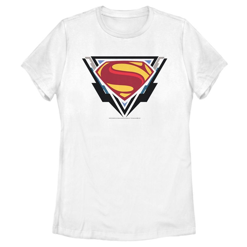 Women's Zack Snyder Justice League Superman Comic Logo T-Shirt, 1 of 6