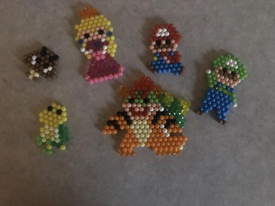 Super Mario Character Set Aquabeads - Mario, Luigi, Princess Peach