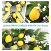 Artificial Lemon Wreath, 20 Inch Fake Spring Summer Eucalyptus Home Decor Wreath with Bowknot for Front Door Wedding Party Indoor Outdoor Decoration - 4 of 4