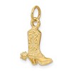 Black Bow Jewelry 14k Yellow Gold 2D Cowboy Boot with Spur Charm - 4 of 4