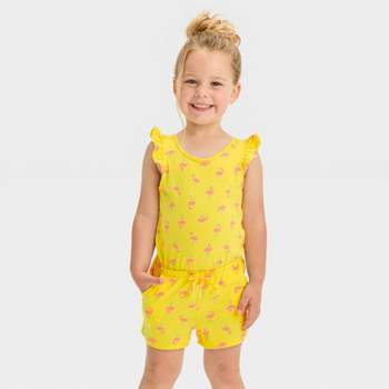 Toddler Girls' Flamingo Romper - Cat & Jack™ Yellow