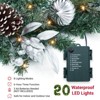 6 Ft Pre-Lit Christmas Garland with Lights, Xmas Garland with 20 Lights, Ball Ornaments Ribbons Bows for Mantle Table Centerpiece Indoor Outdoor - 4 of 4