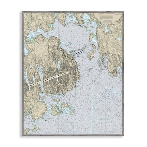 Stupell Industries Mount Desert Island Maine Coastal Map Traditional Cartography, 20" x 16" - 1 of 4