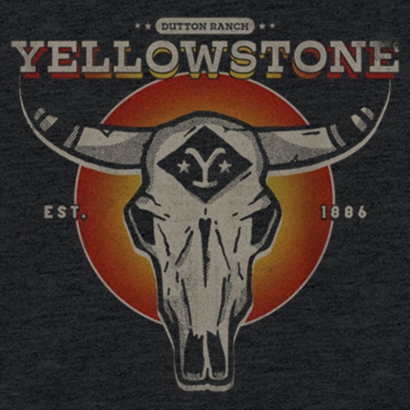 Women's Yellowstone Sunset Dutton Ranch Cow Skull Racerback Tank Top, 2 of 5