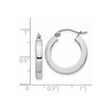 Black Bow Jewelry 3mm, 14k White Gold Square Tube Round Hoop Earrings, 20mm (3/4 Inch) - 4 of 4