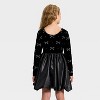 Girls' Audrey Camille Long Sleeve Taffeta Bow Bubble Dress - 2 of 3