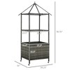 FURNIinspire Utility Storage Cabinet Outdoor Towel Valet Caddy Covered Towel Holder Rack Rolling PE Rattan Wicker Storage, Grey, 40.90"*31.50"*7.70" - 4 of 4