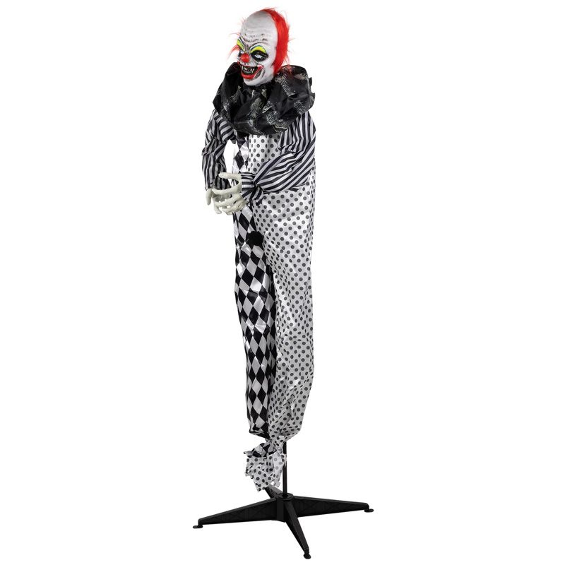 Northlight 5.5' Animated Standing Clown with Glowing Eyes Halloween Decoration, 4 of 9