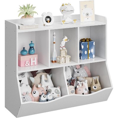 Kids Bookshelf and Toy Storage, 3 Tier Toy Organizer, 5 Cube Storage Cabinet, Toddler 3 Shelf Bookcase for Playroom, Bedroom, Living Room, Classroom
