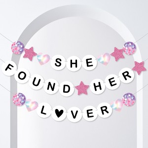 Big Dot of Happiness She Found Her Lover Banner, Eras Bachelorette Party Decorations, Large Bridal Shower Friendship Bracelet Banners, 28 Pieces - 1 of 4