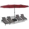 GustoWave Outdoor 15FT Double-Sided Patio Umbrella with Base - 2 of 4