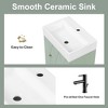 MAYEERTY 20" Bathroom Vanity Ceramic Sink Diamond Door Gold Handle Side Shelves Towel Bar MDF - 4 of 4