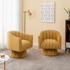 SEYNAR Modern Glam Velvet Upholstered Round 360 Degree Swivel Accent Barrel Chair Set of 2 - 2 of 4