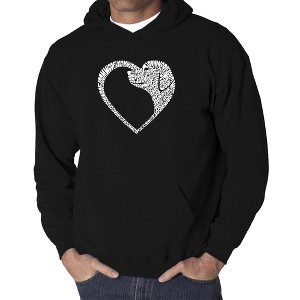 LA Pop Art Dog Heart - Men's Word Art Hooded Sweatshirt - 1 of 4