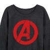 Women's - Marvel - Avengers A Logo Lightweight French Terry Wide Neck Long Sleeve Shirt - 2 of 4