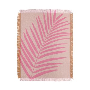 Daily Regina Designs Pink And Blush Palm Leaf Woven Throw Blanket - Deny Designs - 1 of 4