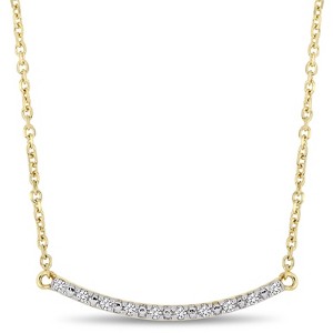 EVERLY JEWELRY | 10K Gold Children's Diamond Bar Necklace - 15 inch- Multiple Metal Color Options - 1 of 4