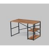Vynxaria Sage Black Metal Frame Writing Desk - Stylish & Functional with 2 Shelves - 3 of 4
