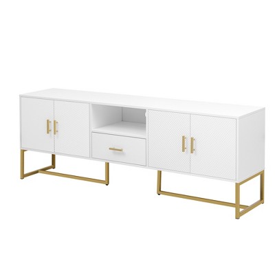 Dexmalle Modern TV Stand for TV up to 70 Inches with Handles and Anti-tip Device